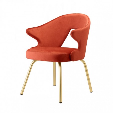 YOU armchair with satin effect brass legs, Scab Design