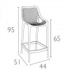 AIR BAR stool h.65, Siesta Exclusive
