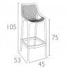 AIR BAR stool h.75, Siesta Exclusive