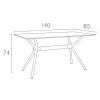AIR 140 rectangular table , Siesta Exclusive