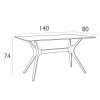 IBIZA 140 rectangular table, Siesta Exclusive