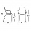 GINEVRA chair with armrests, Scab Design