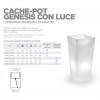 GENESIS square cachepot vase with light, LYXO