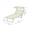 Lettino prendisole ULISSE VIP, Crema Outdoor