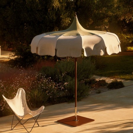 LOTUS PAGODA two-tone umbrella, Crema Outdoor