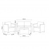 Salotto 4 posti NEBRASKA, B:Rattan, BICA (pallet completo)