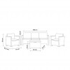 Salotto 5 posti NEBRASKA, B:Rattan, BICA (pallet completo)