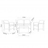VENEZIA 4-seater lounge set, B:Rattan, BICA (full pallet)